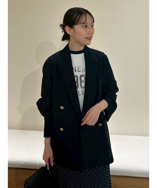 クールタッチ金釦ダブルブレストブレザー（テーラードジャケット