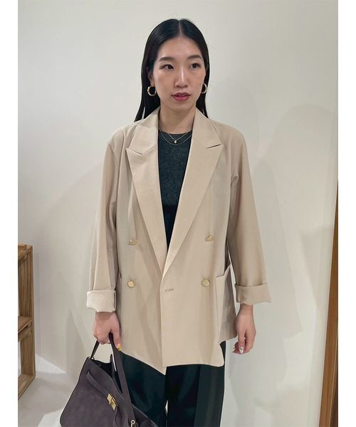 Mila Owen クールタッチ金釦ダブルブレストブレザー Mila Owen｜クールタッチ金釦ダブルブレストブレザー | Rakuten