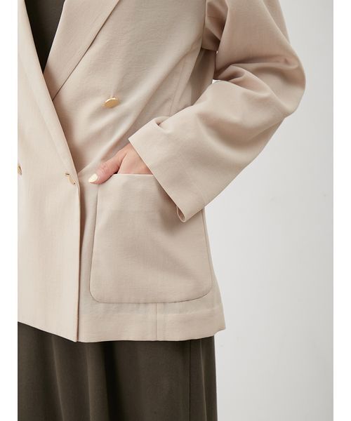 クールタッチ金釦ダブルブレストブレザー（テーラードジャケット