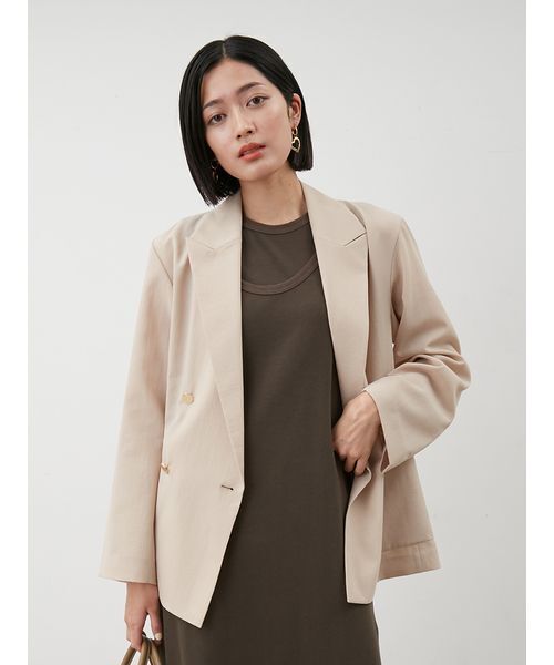 Mila Owen クールタッチ金釦ダブルブレストブレザー　日曜限定価格 クールタッチ金釦ダブルブレストブレザー（テーラードジャケット