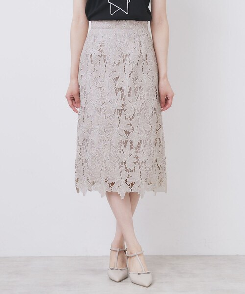 index(インデックス)の「《S-3Lサイズ》バイカラーレースタイトスカート【洗濯機洗い可】(スカート・レディース・ブラウン系/ナチュラル/ネイビー・36/38/40/42/44)」の19枚目の写真