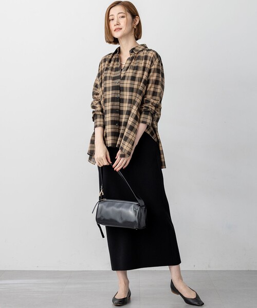 23区（ニジュウサンク）の「【WEB&一部店舗限定】シアーコットン チェック シャツ（シャツ/ブラウス・レディース・ベージュ系3・32）」の10枚目の写真