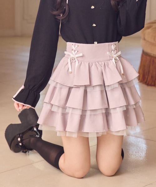 スカート Heart logo tiered skirt スカート Heart logo tiered skirt 20%OFF】daily tiered skirt