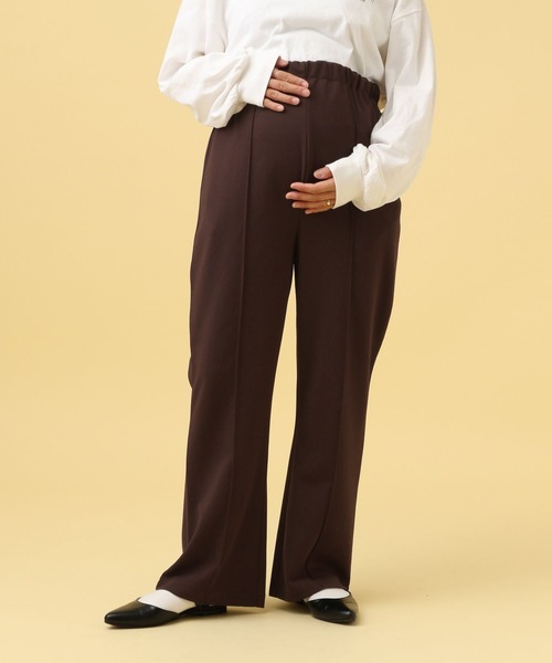 LEPSIM（レプシィム）の「【産前・産後対応】マタニティ／ピンタックフレアパンツ　582137（マタニティウェア/グッズ・レディース・ブラック/アイボリー/ブラウン/スミクロ・FREE）」の5枚目の写真