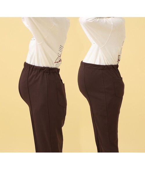 LEPSIM（レプシィム）の「【産前・産後対応】マタニティ／ピンタックフレアパンツ　582137（マタニティウェア/グッズ・レディース・ブラック/アイボリー/ブラウン/スミクロ・FREE）」の22枚目の写真