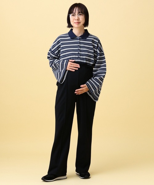 産前・産後対応】マタニティ／ピンタックフレアパンツ 582137