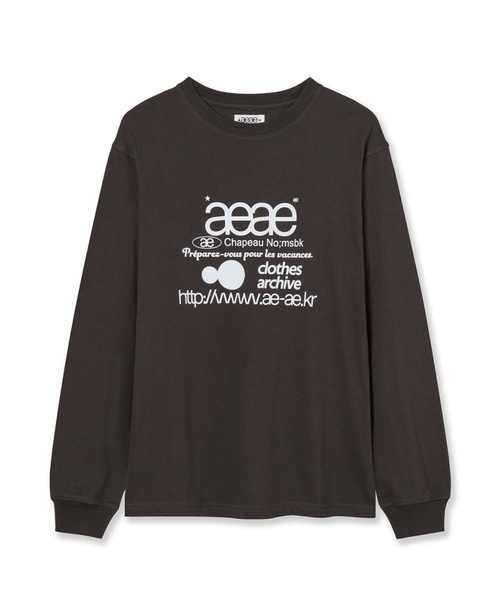 aeae(エーイーエーイー)の「WEB LOGO L/S(Tシャツ/カットソー・レディース・オートミール/ネイビー/ホワイト/ブラック/チャコールグレー・SMALL/MEDIUM/LARGE)」の4枚目の写真
