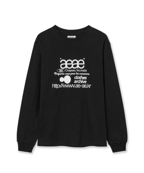 aeae（エーイーエーイー）の「WEB LOGO L/S（Tシャツ/カットソー・レディース・オートミール/ネイビー/ホワイト/ブラック・SMALL/MEDIUM/LARGE）」の3枚目の写真
