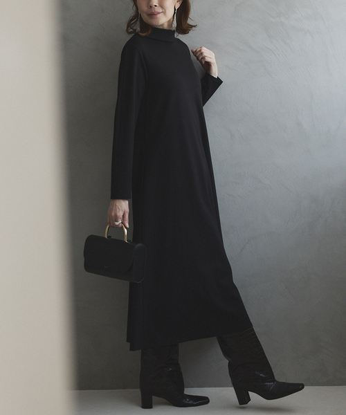 【新品未使用】VERMEILpar iena超人気ロング黒ワンピース セレモニー 2WAYロールカラーワンピース（ワンピース）｜VERMEIL par iena