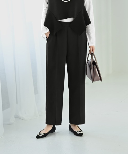 STYLE DELI(スタイルデリ)の「【Kana Oyama×BLK001】ワイドパンツ/DELI size(その他パンツ・レディース・ブラック/ネイビー・01/02)」の2枚目の写真