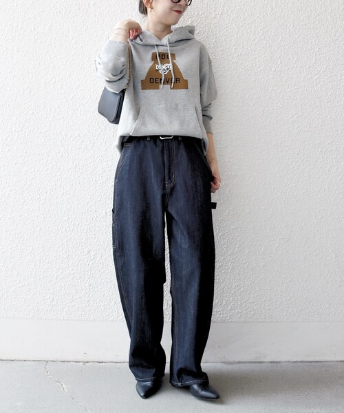 SHIPS any(シップス エニィ)の「【SHIPS any別注】THE KNiTS:〈洗濯機可能〉ロゴプリント フーディー パーカー(パーカー・レディース・グレー/ネイビー/ブラウン・ONE SIZE)」の4枚目の写真