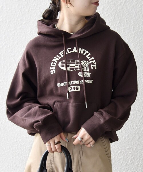 MFS グラフィックプリント フーディ XL SHIPS any別注】THE KNiTS:〈洗濯機可能〉ロゴプリント フーディー