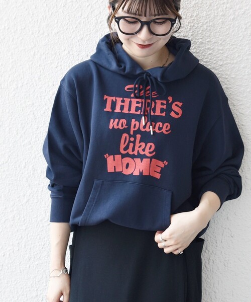 SHIPS any別注】THE KNiTS:〈洗濯機可能〉ロゴプリント フーディー