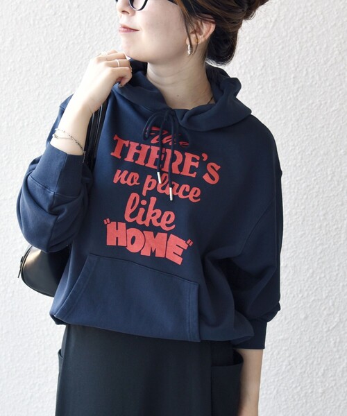 SHIPS any別注】THE KNiTS:〈洗濯機可能〉ロゴプリント フーディー