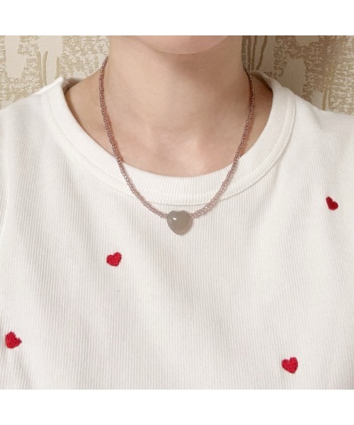 tone(トーン)の「【Seolrem】ボツワナゲートハートビーズチョーカー(MA)(チョーカー・レディース・B/A・FREE)」の6枚目の写真