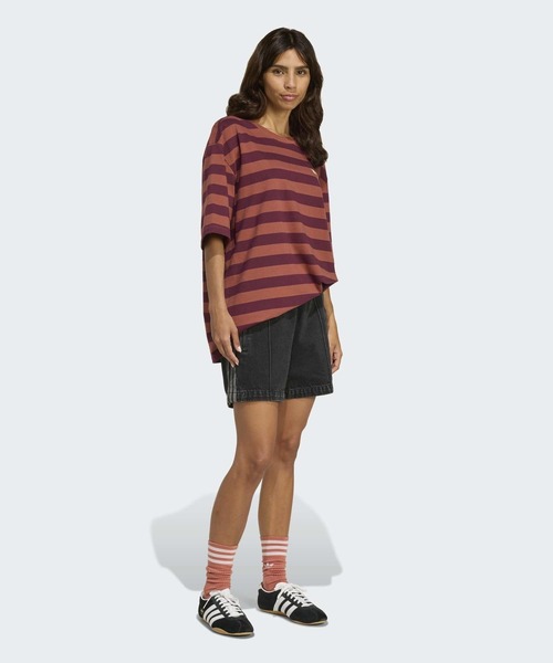 adidas（アディダス）の「ADIDAS ORIGINALS ATHL DEPT ストライプ 半袖Tシャツ  / アディダスオリジナルス adidas Originals（Tシャツ/カットソー・レディース・レッド/グリーン・LARGE/MEDIUM/SMALL/X-SMALL/XX-LARGE/X-LARGE）」の10枚目の写真