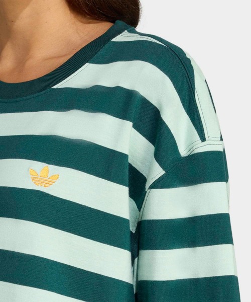 adidas（アディダス）の「ADIDAS ORIGINALS ATHL DEPT ストライプ 半袖Tシャツ  / アディダスオリジナルス adidas Originals（Tシャツ/カットソー・レディース・レッド/グリーン・LARGE/MEDIUM/SMALL/X-SMALL/XX-LARGE/X-LARGE）」の4枚目の写真