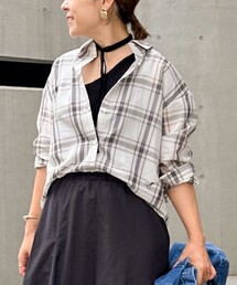 NOLLEY’S | ウォッシャブルリボン付きチェックシャツ(シャツ/ブラウス)