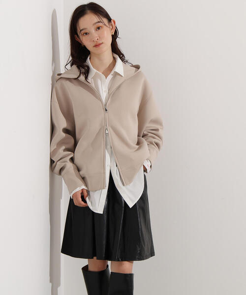 N.（N. Natural Beauty Basic）（エヌエヌナチュラルビューティーベーシック）の「ダンボールフォルムパーカー（パーカー・レディース・グレー/ブラウン/ベージュ・MEDIUM）」の21枚目の写真