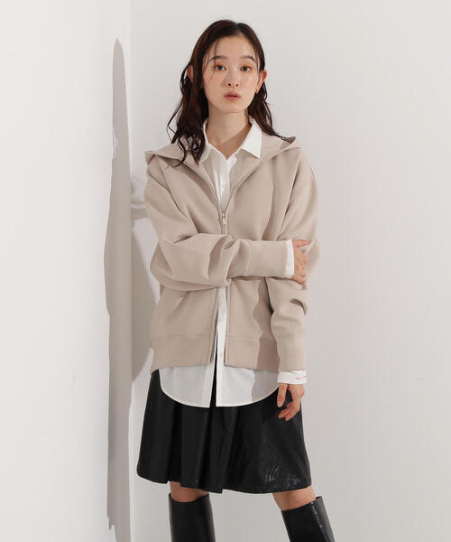 N.（N. Natural Beauty Basic）（エヌエヌナチュラルビューティーベーシック）の「ダンボールフォルムパーカー（パーカー・レディース・グレー/ブラウン/ベージュ・MEDIUM）」の19枚目の写真