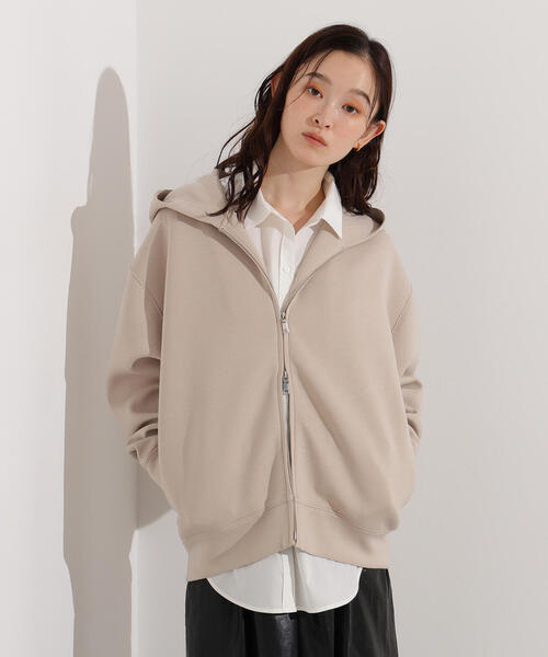 N.（N. Natural Beauty Basic）（エヌエヌナチュラルビューティーベーシック）の「ダンボールフォルムパーカー（パーカー・レディース・グレー/ブラウン/ベージュ・MEDIUM）」の18枚目の写真