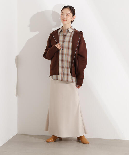 N.（N. Natural Beauty Basic）（エヌエヌナチュラルビューティーベーシック）の「ダンボールフォルムパーカー（パーカー・レディース・グレー/ブラウン/ベージュ・MEDIUM）」の6枚目の写真