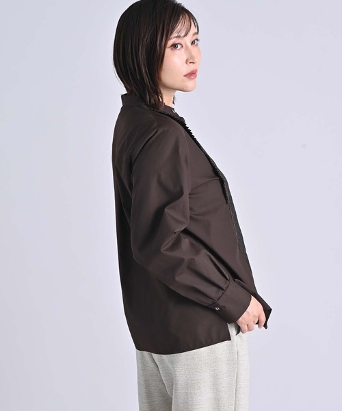 RAW FUDGE（ローファッジ）の「キルト切り替えプリーツフリルシャツ（シャツ/ブラウス・レディース・ホワイト/ブラウン/ブラック・M）」の16枚目の写真