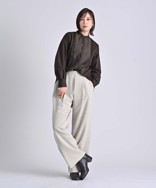 RAW FUDGE（ローファッジ）の「キルト切り替えプリーツフリルシャツ（シャツ/ブラウス・レディース・ホワイト/ブラウン/ブラック・M）」の15枚目の写真