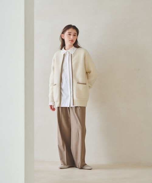 UNITED ARROWS（ユナイテッドアローズ）の「フォックスカシミヤ トリムコンビ カーディガン（カーディガン/ボレロ・レディース・ブラック/オフホワイト・FREE）」の22枚目の写真