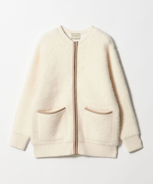 フォックスカシミヤ トリムコンビ カーディガン（カーディガン/ボレロ