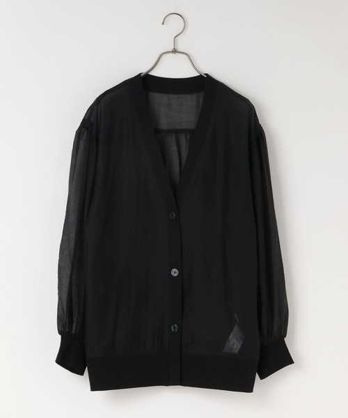 LOWRYS FARM（ローリーズファーム）の「シアーシャツカーディガンＬＳ　593392（カーディガン/ボレロ・レディース・ブラウン/オフホワイト/ブラック・FREE）」の3枚目の写真