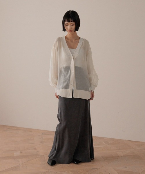 LOWRYS FARM（ローリーズファーム）の「シアーシャツカーディガンＬＳ　593392（カーディガン/ボレロ・レディース・ブラウン/オフホワイト/ブラック・FREE）」の15枚目の写真