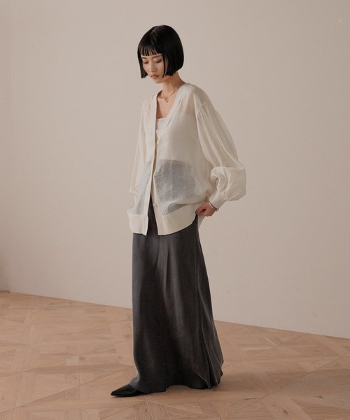 LOWRYS FARM（ローリーズファーム）の「シアーシャツカーディガンＬＳ　593392（カーディガン/ボレロ・レディース・ブラウン/オフホワイト/ブラック・FREE）」の16枚目の写真