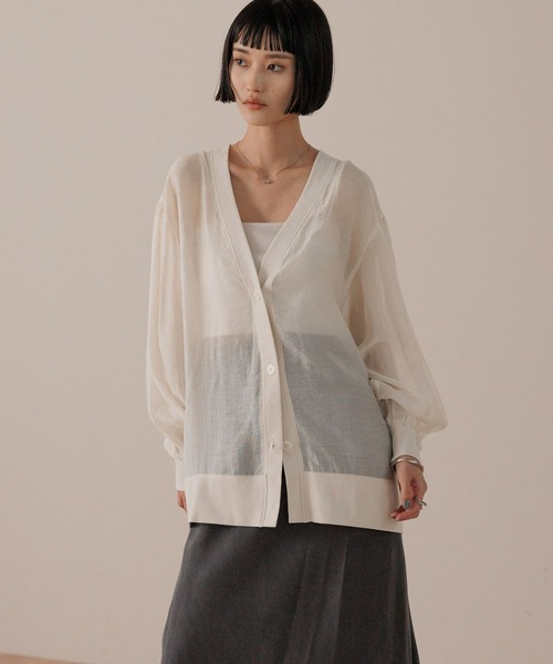 LOWRYS FARM（ローリーズファーム）の「シアーシャツカーディガンＬＳ　593392（カーディガン/ボレロ・レディース・ブラウン/オフホワイト/ブラック・FREE）」の17枚目の写真