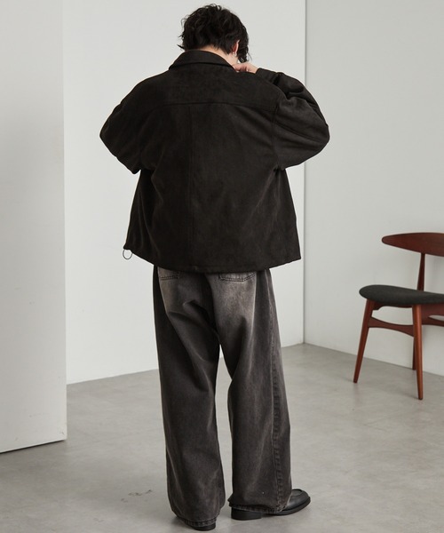 セール】ブラッシュド オーバーサイズ ドロストフライトジップブルゾン