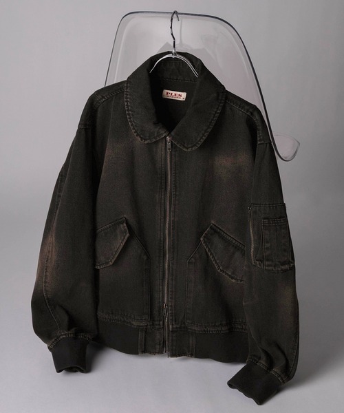 セール】【72】MA-2タイプ ブラスト加工 デニムフライトジャケット