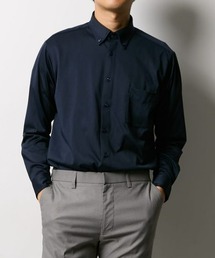 【形態安定・吸汗速乾・ストレッチ】ボタンダウンニットワイシャツ　(M～4Lサイズ)