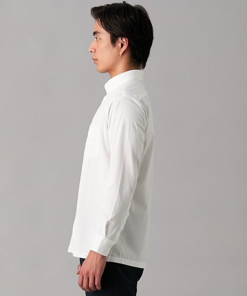 nissen（ニッセン）の「【形態安定・吸汗速乾・ストレッチ】ボタンダウンニットワイシャツ　(M～4Lサイズ)（ビジネスシャツ・メンズ・ホワイト/ネイビー・L/3L/M/4L/LL）」の7枚目の写真