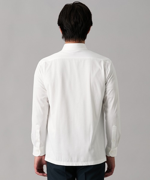 nissen（ニッセン）の「【形態安定・吸汗速乾・ストレッチ】ボタンダウンニットワイシャツ　(M～4Lサイズ)（ビジネスシャツ・メンズ・ホワイト/ネイビー・L/3L/M/4L/LL）」の8枚目の写真