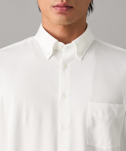 nissen（ニッセン）の「【形態安定・吸汗速乾・ストレッチ】ボタンダウンニットワイシャツ　(M～4Lサイズ)（ビジネスシャツ・メンズ・ホワイト/ネイビー・L/3L/M/4L/LL）」の9枚目の写真