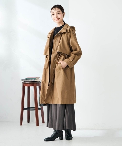 ATON ライナー付きモッズコート 2way ブラウン セール】ライナー付きモッズコート（モッズコート）｜a.v.v