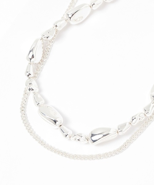 GLOBAL WORK(グローバルワーク)の「変形オーナメント二連ネックレス/597834(ネックレス・レディース・シルバー/ゴールド・FREE)」の1枚目の写真