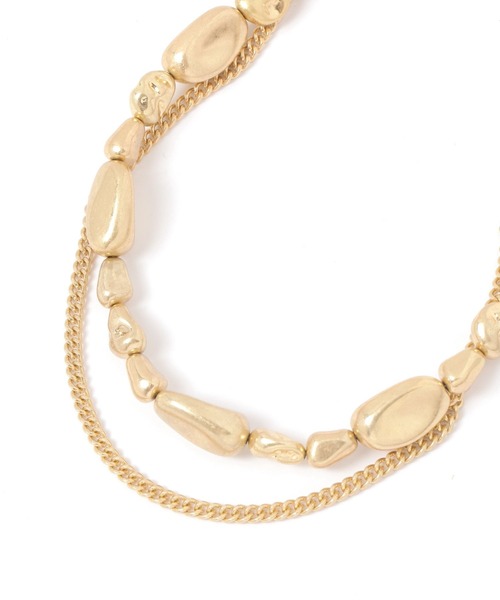 GLOBAL WORK(グローバルワーク)の「変形オーナメント二連ネックレス/597834(ネックレス・レディース・シルバー/ゴールド・FREE)」の2枚目の写真