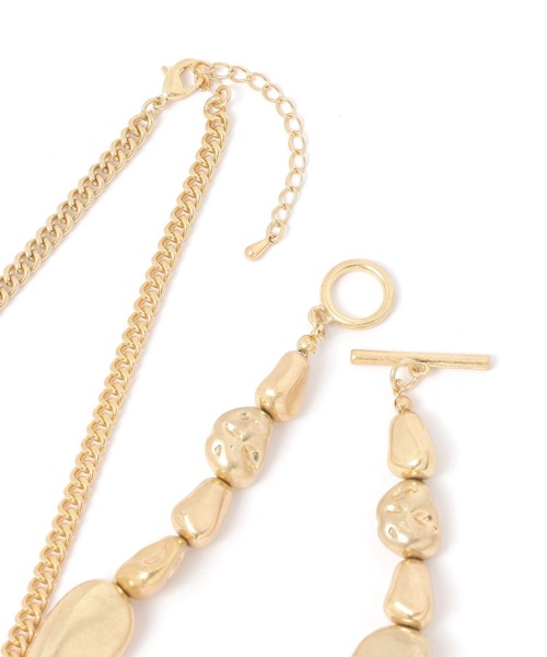 GLOBAL WORK(グローバルワーク)の「変形オーナメント二連ネックレス/597834(ネックレス・レディース・シルバー/ゴールド・FREE)」の6枚目の写真