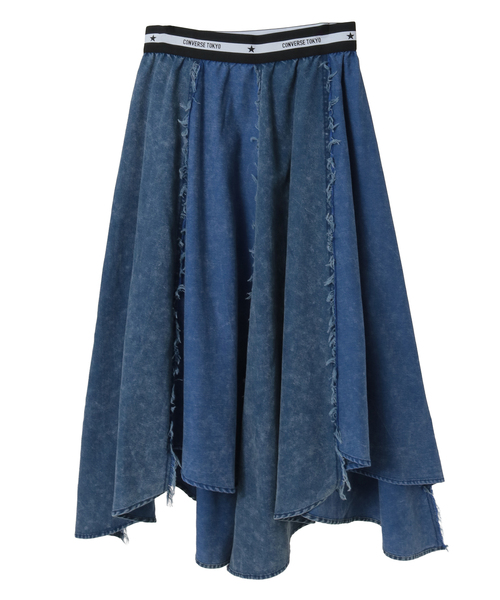 CONVERSE TOKYO（コンバーストウキョウ）の「【NAVY SERIES】STAR★ RANDOM CUT DENIM SKIRT（デニムスカート・レディース・ネイビー・FREE）」の11枚目の写真