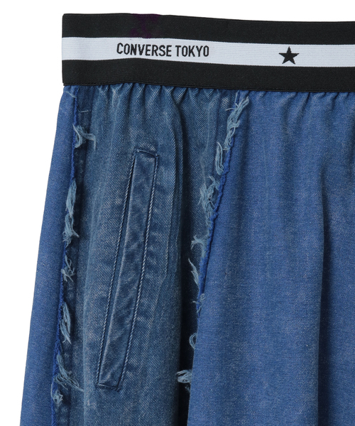 CONVERSE TOKYO（コンバーストウキョウ）の「【NAVY SERIES】STAR★ RANDOM CUT DENIM SKIRT（デニムスカート・レディース・ネイビー・FREE）」の8枚目の写真