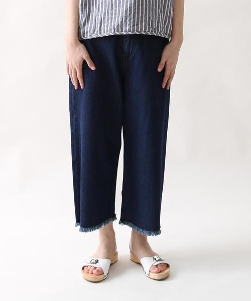 coen（コーエン）の「デニムガウチョパンツ（デニムパンツ・レディース・ホワイト/ライトブルー/ネイビー・SMALL/MEDIUM/LARGE）」の3枚目の写真