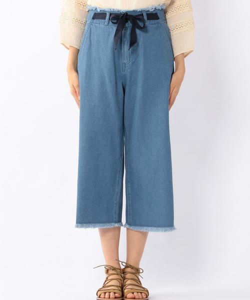 coen（コーエン）の「デニムガウチョパンツ（デニムパンツ・レディース・ホワイト/ライトブルー/ネイビー・SMALL/MEDIUM/LARGE）」の4枚目の写真