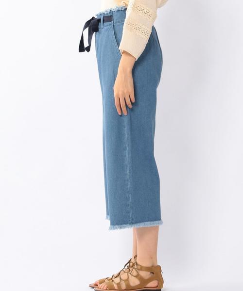 coen（コーエン）の「デニムガウチョパンツ（デニムパンツ・レディース・ホワイト/ライトブルー/ネイビー・SMALL/MEDIUM/LARGE）」の14枚目の写真