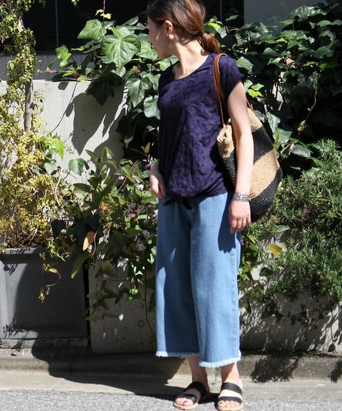 coen（コーエン）の「デニムガウチョパンツ（デニムパンツ・レディース・ホワイト/ライトブルー/ネイビー・SMALL/MEDIUM/LARGE）」の5枚目の写真